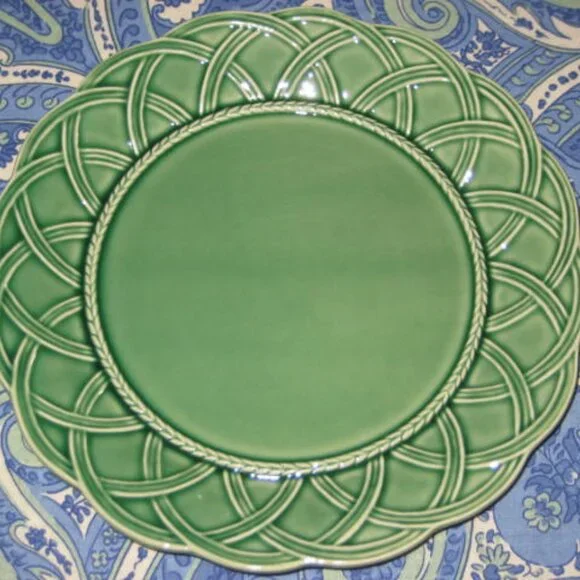 NWT Bordallo Pinheiro Outono Autumn Green 10” Dinner Plate Made in Portugal NEW - Picture 4 of 14